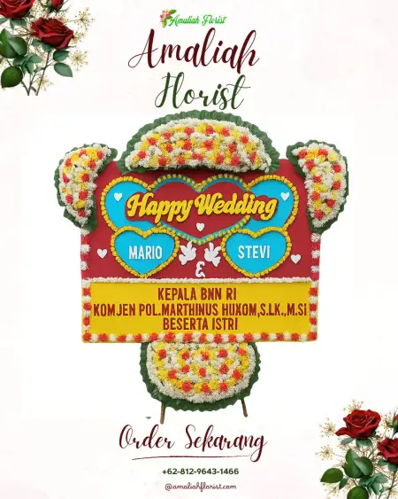 Papan Bunga Pernikahan Merek